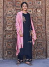Navy Blue Colour Latest Fancy Designer Heavy Festive Wear pyor stepal viscose Stylish Salwar Suit Collection 123